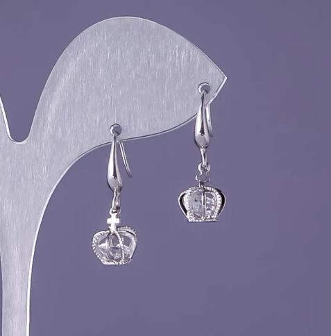 Сережки Корона, довжина 22мм