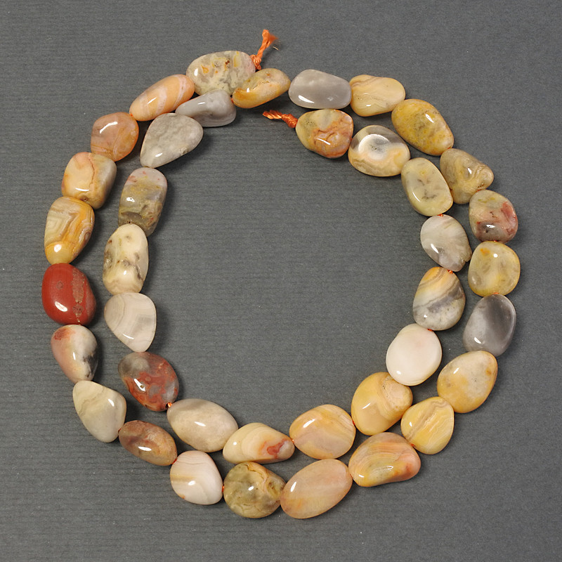 Beads on a Thread, Landscape Jasper, Faceted, 10-12×8 mm, length 39 cm
