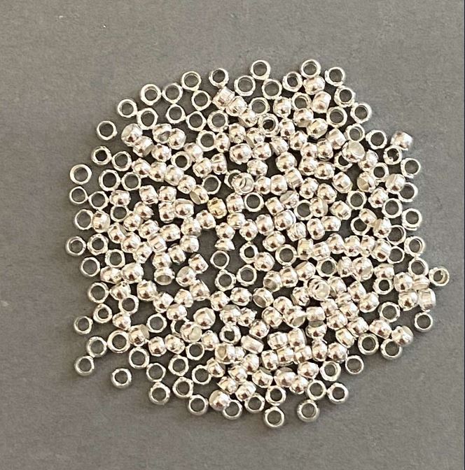 Crimp Fixers 'zakhypy', diameter 2.5 mm, metal color 'silver' packaging 200 g