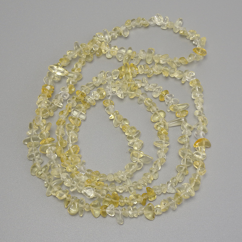 Citrine Chip Beads, diameter 5-8×2-3 mm, length 78 cm on thread