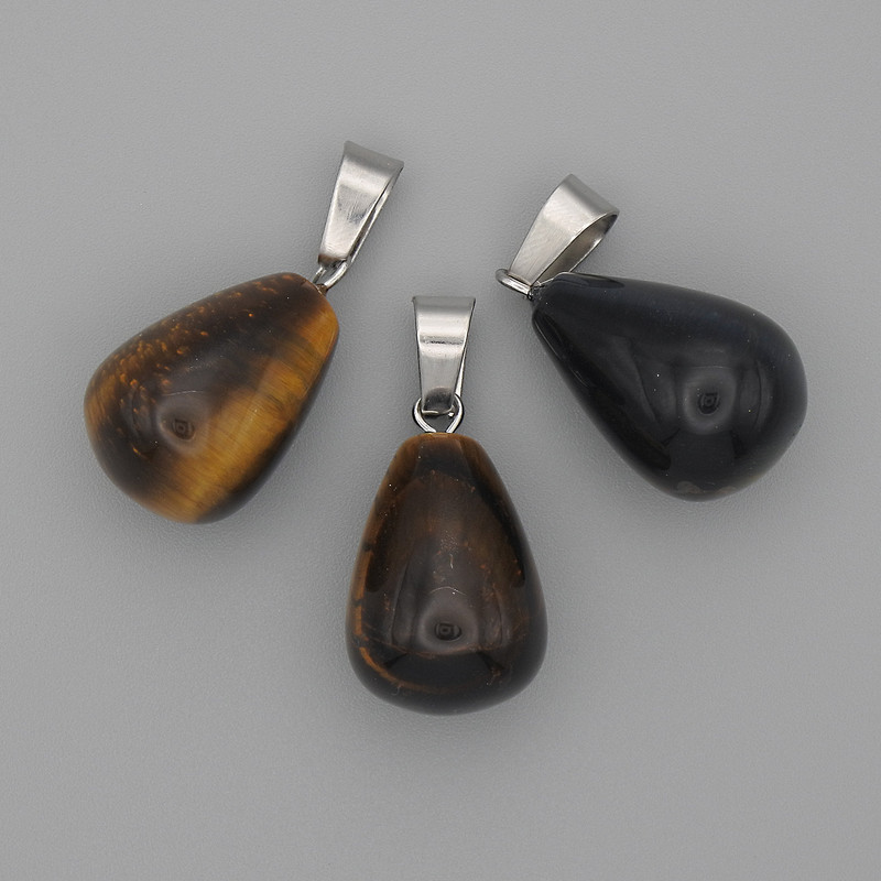 Drop Pendant Tiger's Eye 19x13 mm, length 29 mm