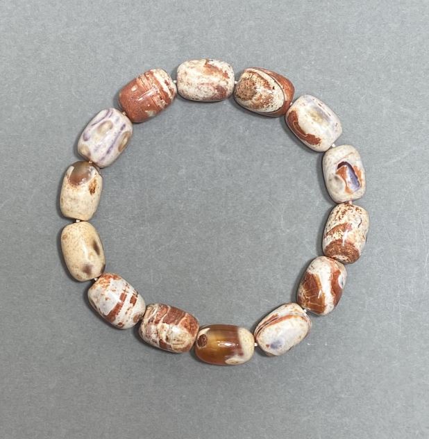 Desert Jasper Barrel Bracelet 14x10 mm, 18 cm stretch