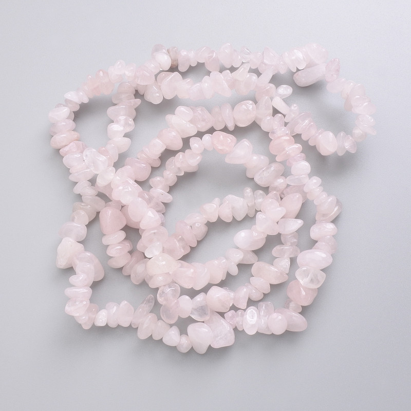 Pink Quartz Beads, Chip Beads, 76 cm