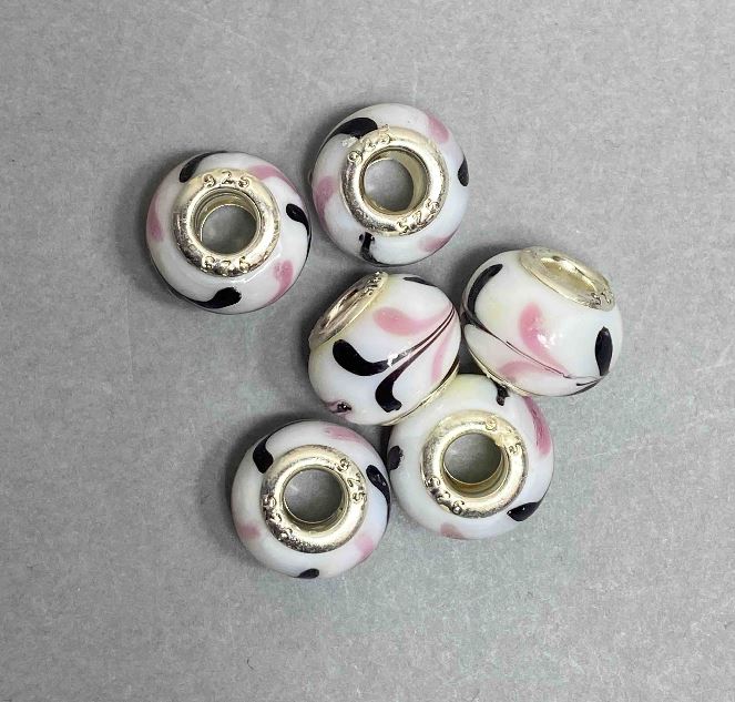 Pandora Bead Plastic, 14x11 mm, hole 4.5 mm, set of 6