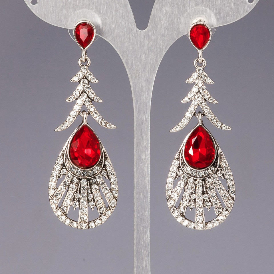 Сережки з кристалами "люстри" "шандельєри" "Пишний вік"