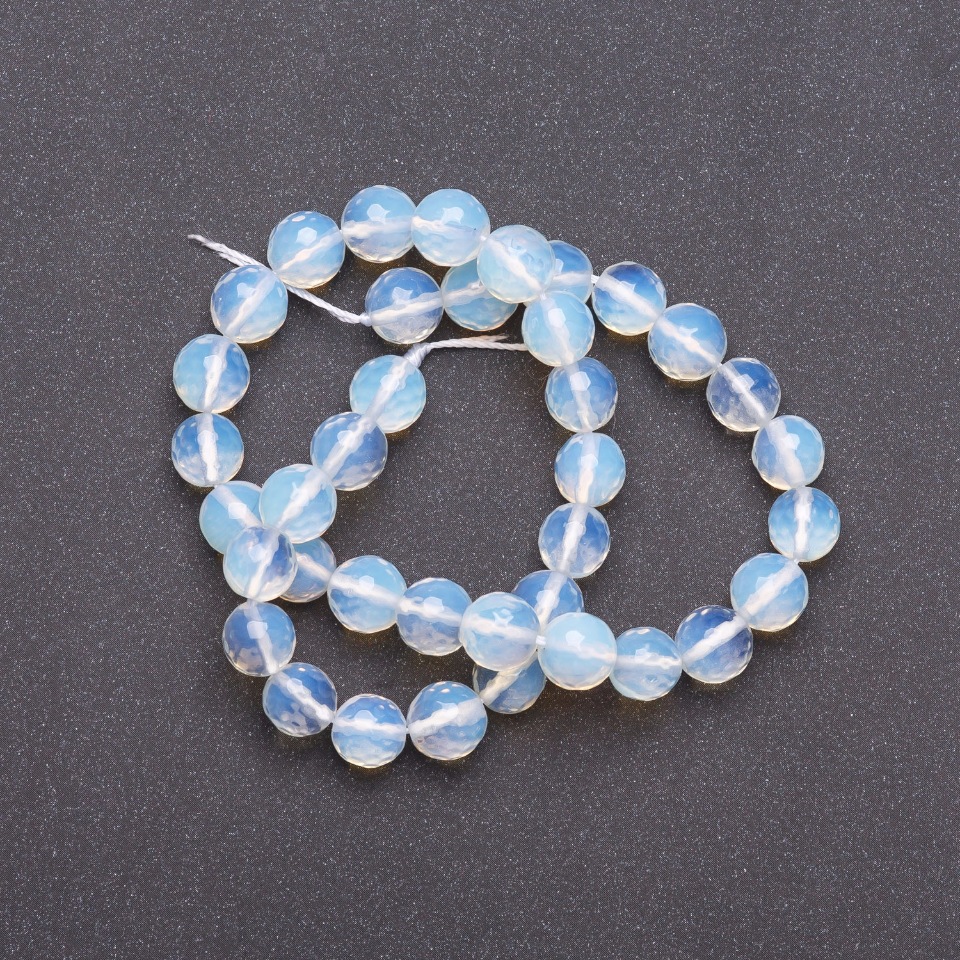 Moonstone Beads - Faceted Round Bead, Length 36 cm, Diameter 10 mm
