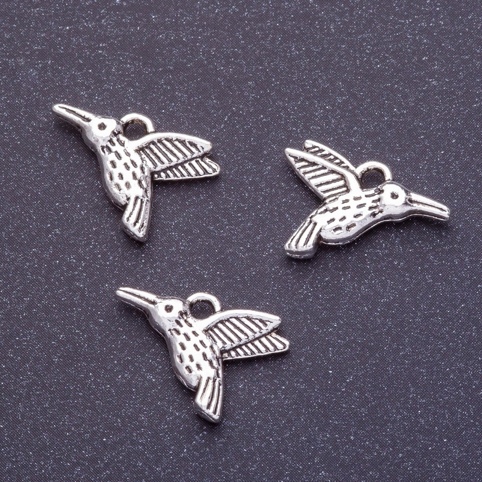 Hummingbird pendant findings, length 11×16 mm, Ø1 mm, packaging 20 g ± 13 pcs