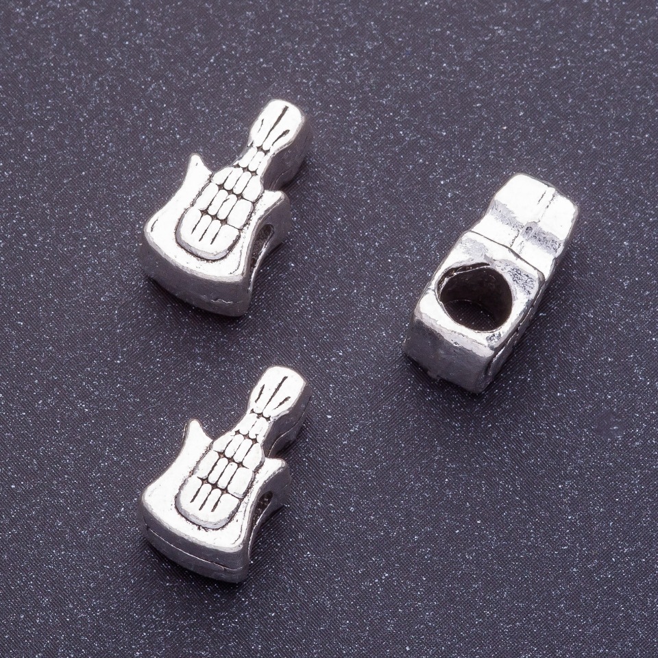 Pandora bead guitar 8x15mm, 4mm hole, faceted, 20 g +/- 7 pcs