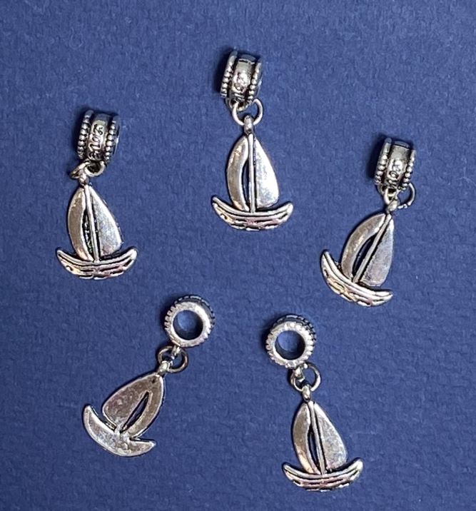 Bail with Pendant 'Pandora Ship', 3 cm length, Pack of 5
