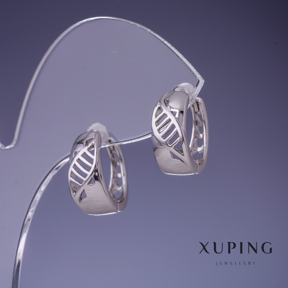 Earrings Xuping 16x6mm rhodium