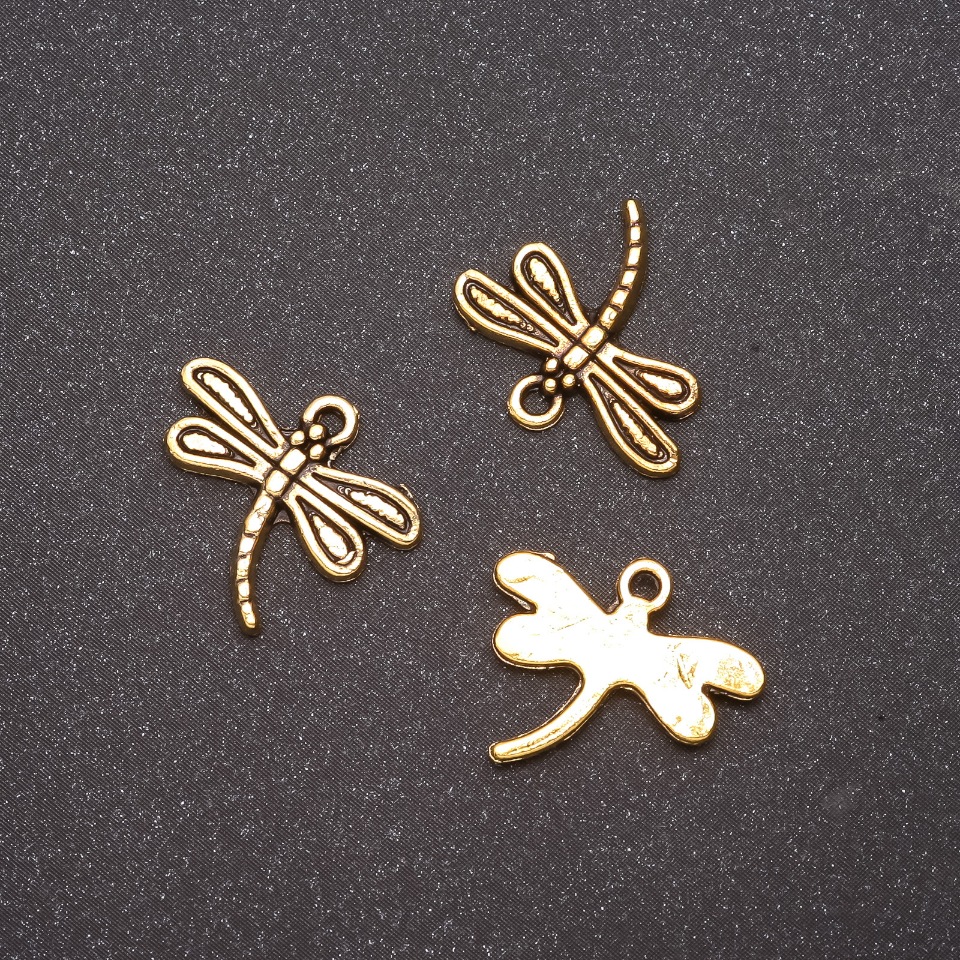 Dragonfly Pendant Findings 17x15mm, diameter 1.5 mm, finish 20 ga. +/- 22 pcs