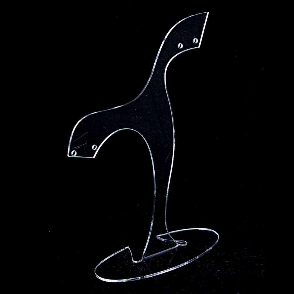 Earrings stand, clear plastic, height 140mm