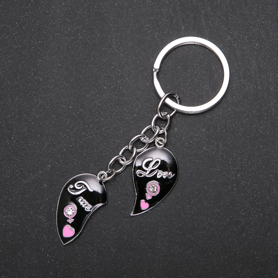 Heart Keychain, metal color 'silver'