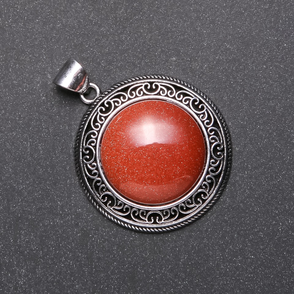 Pendant "Tian-Shan" 38×52 mm Aventurine Golden Sand