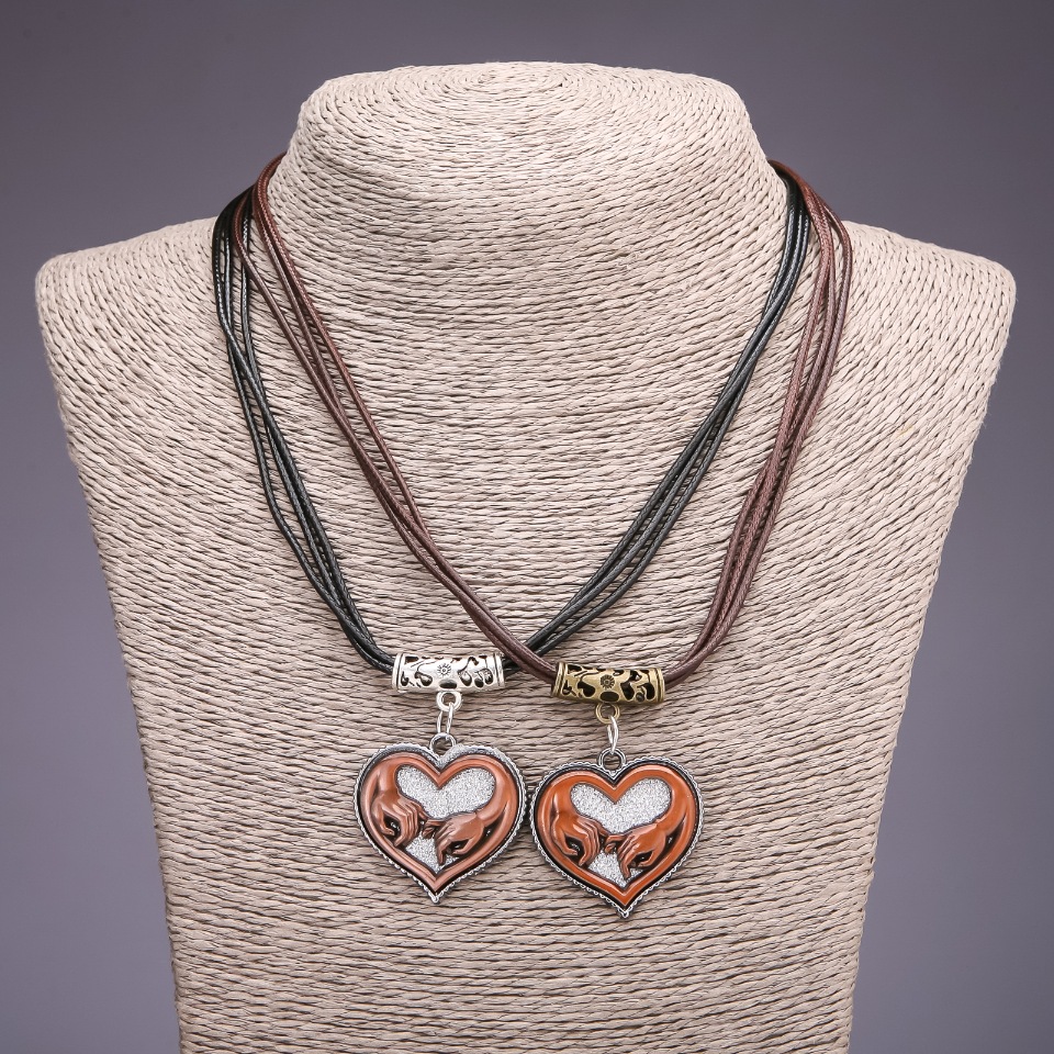 Friendship Heart Pendant, diameter 31x33 mm, length 45-48 cm