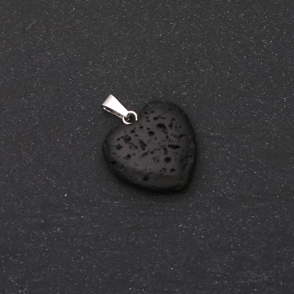 Pendant "Heart" Lava 20x20mm (+-)