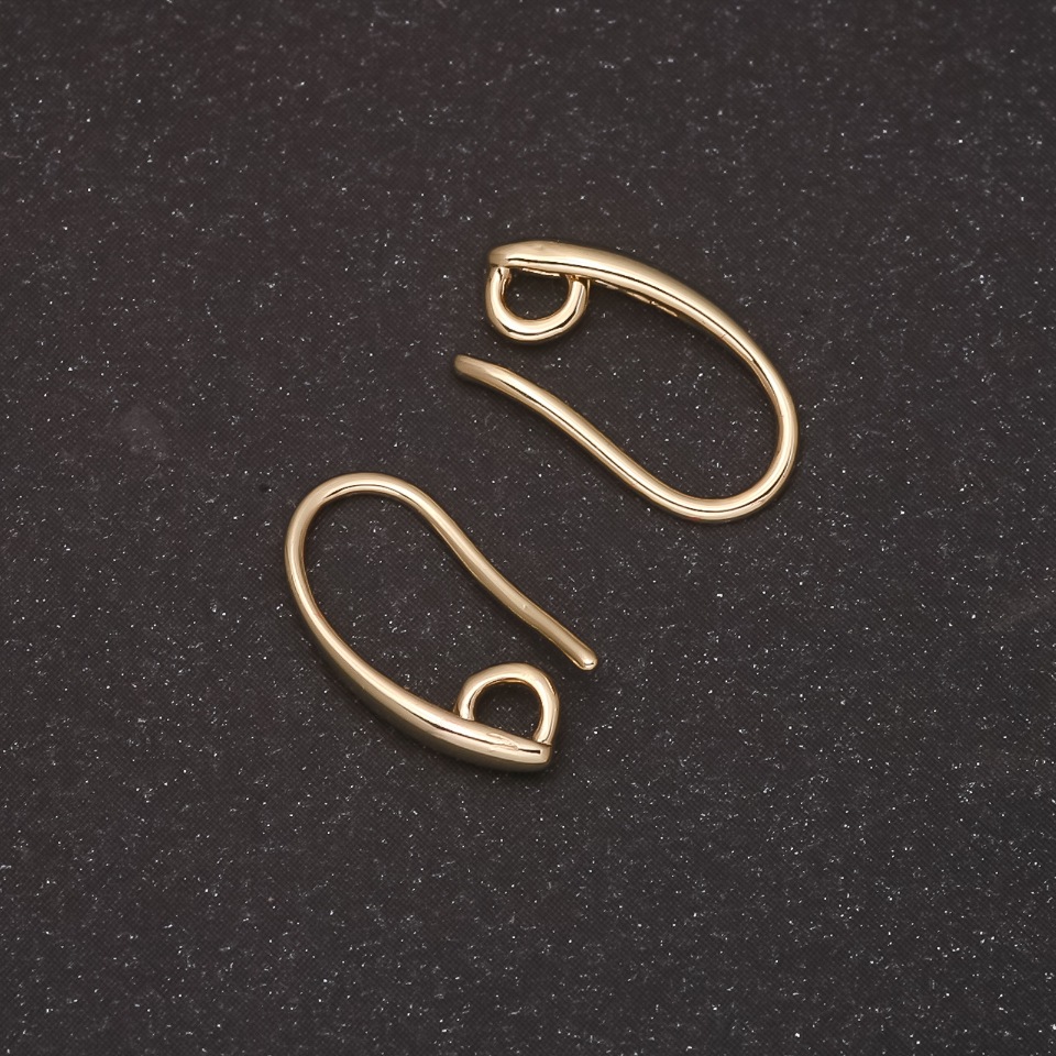 Yellow metal ear wires 8×15 mm (pair)
