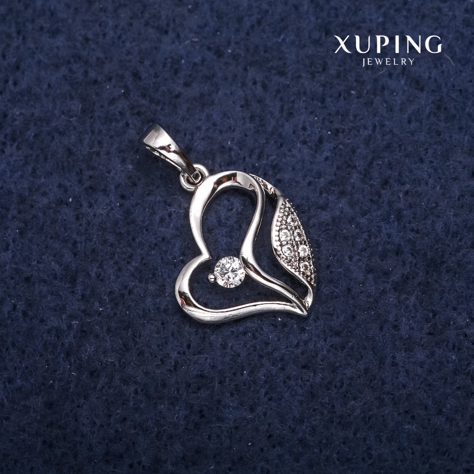 Xuping Heart Pendant 15×18×23 mm Rhodium