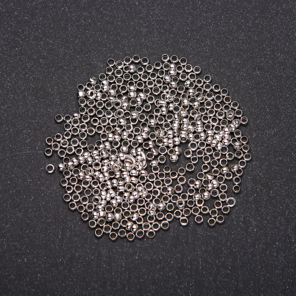 Crimp Fixers 'zakhypy', diameter 2.5 mm, metal color 'silver' 6 grams