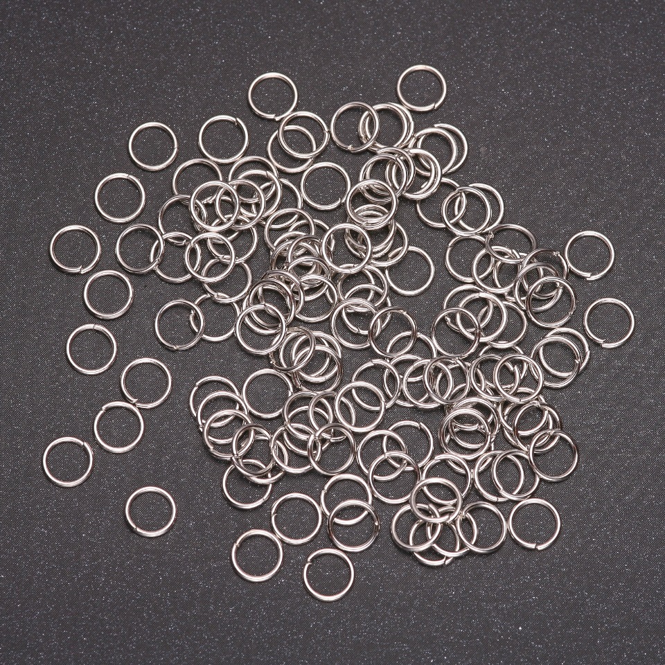 Connecting ring, 7mm diameter gray metal, packaging 25g