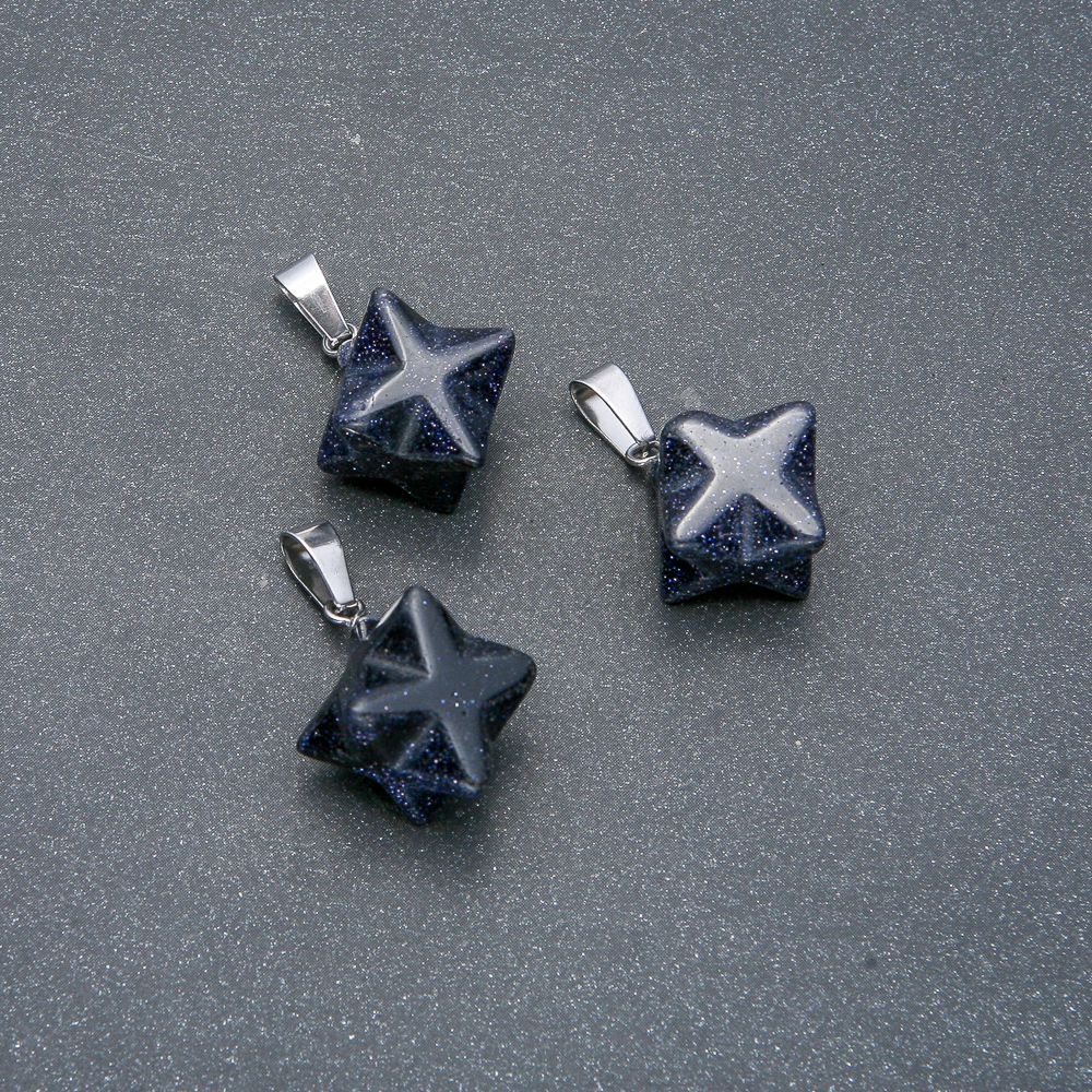 Merkaba Pendant Aventurine Blue Sand 10x10 mm
