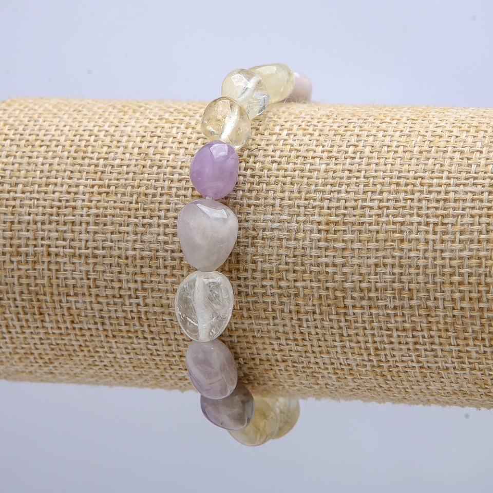 Elastic bracelet 'Assorted Tumbled', bead size 12×8 mm, circumference 18 cm+