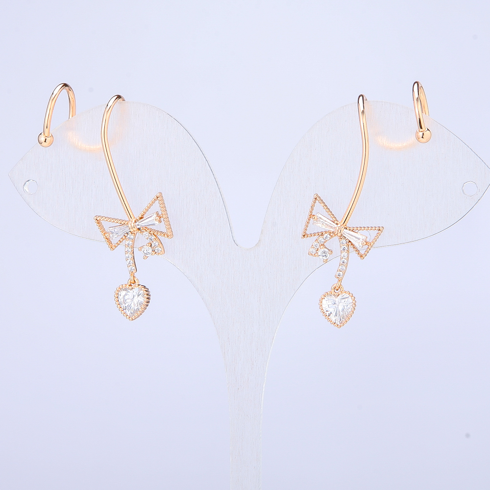 Kaf Xuping 18K Gold Plating with White Crystals, Length 40 mm +