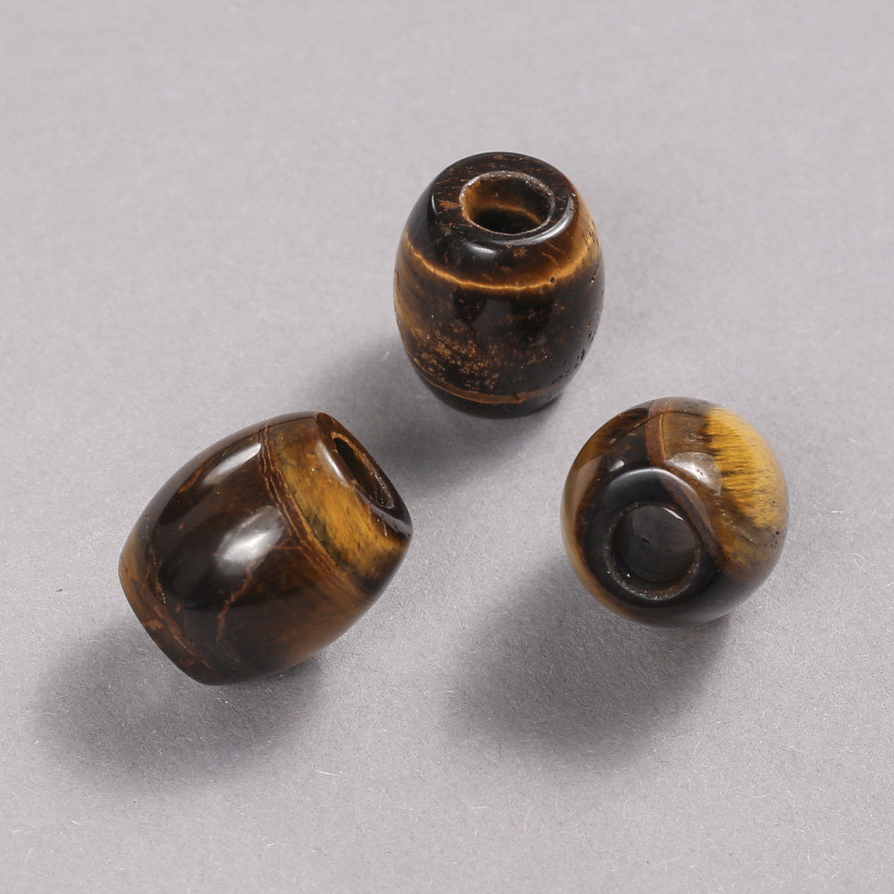 Pandora bead, natural Tiger's Eye stone, 16.5×15.5 mm, hole diameter about 5.5 mm