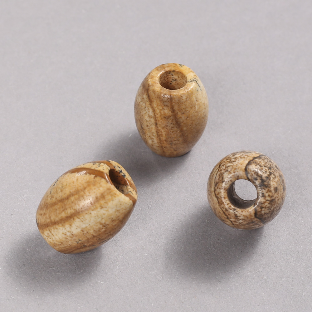 Pandora bead natural landscape jasper stone 16.5x15.5 mm + -, hole diameter 5.5 mm +