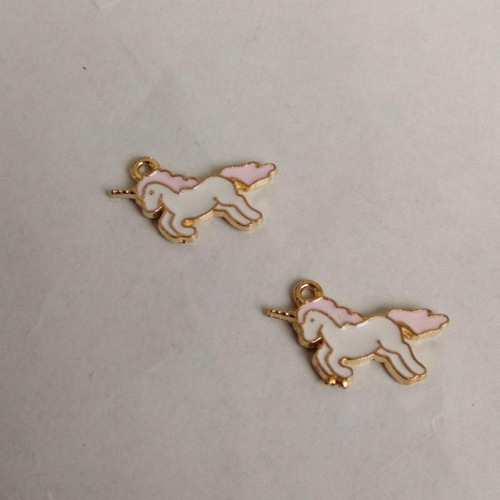 Unicorn enamel finish pendant 9 pcs 22×12 mm