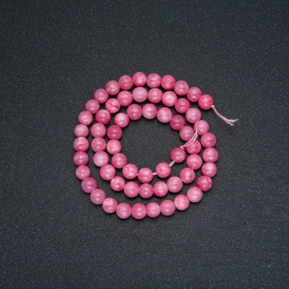 Tourmaline Beads on Thread (abbr.) Smooth Bead, 6 mm Diameter, 38 cm Length +