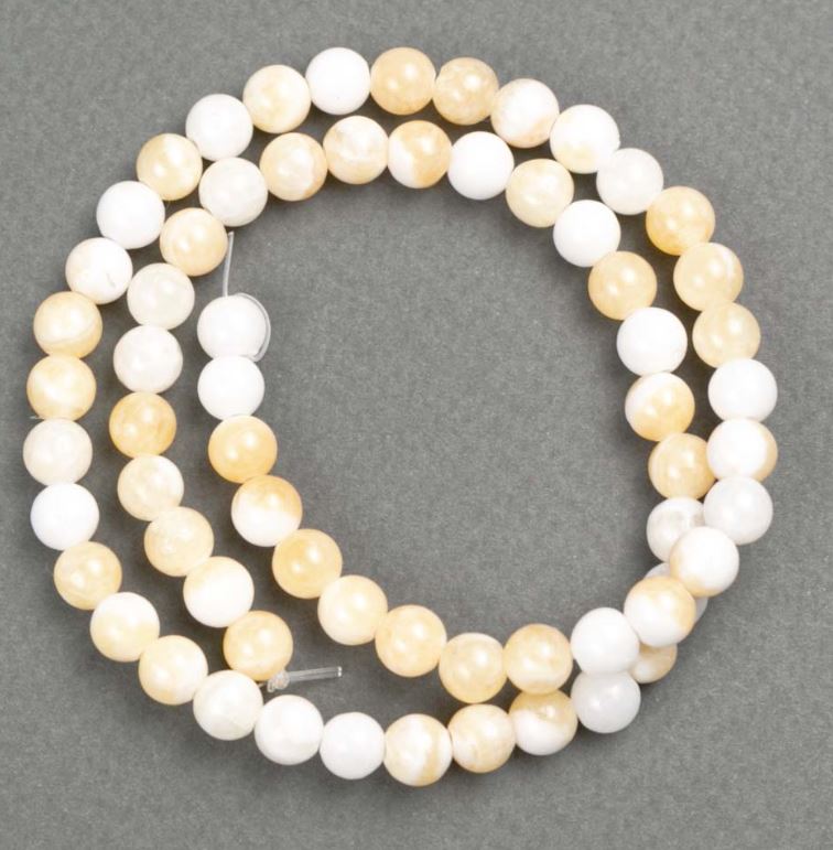 Pearl Beads on Thread (Acrylic) Smooth Bead, 6.5 mm diameter, 40 cm length