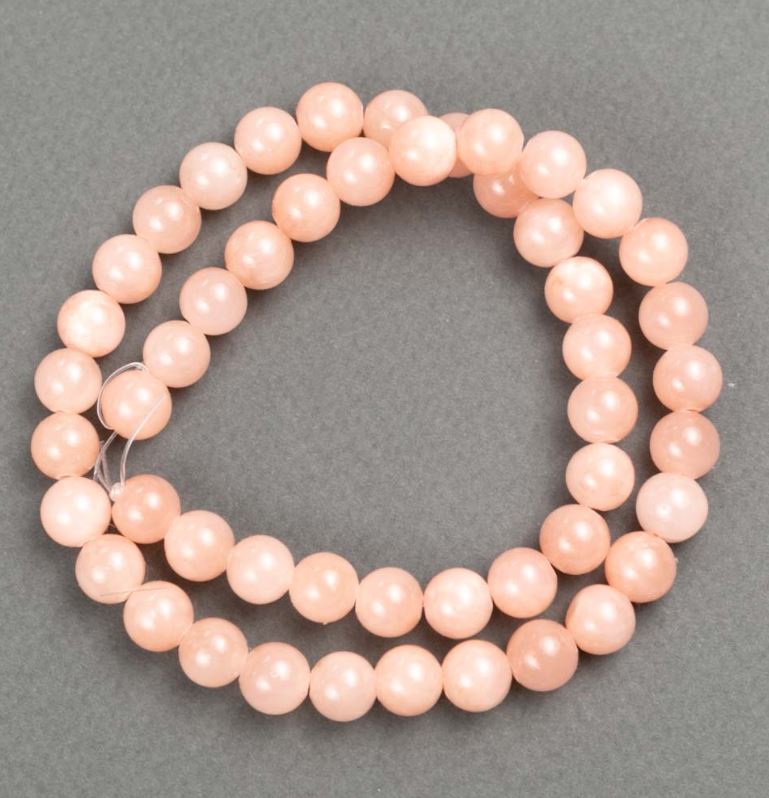 Selenite beads on beading line (synthetic acrylic) smooth round beads, diameter 8.5 mm +/-, length 40 cm