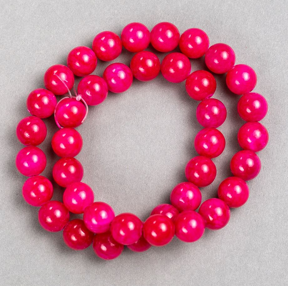 Tourmaline Beads (Acrylic) on Beading Thread, Smooth Round Beads, Diameter 10.5 mm, Length 40 cm