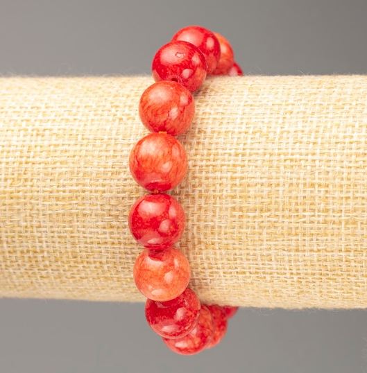 Elastic Bracelet Coral (Artificial Acrylic), diameter 12.5 mm, length 18 cm