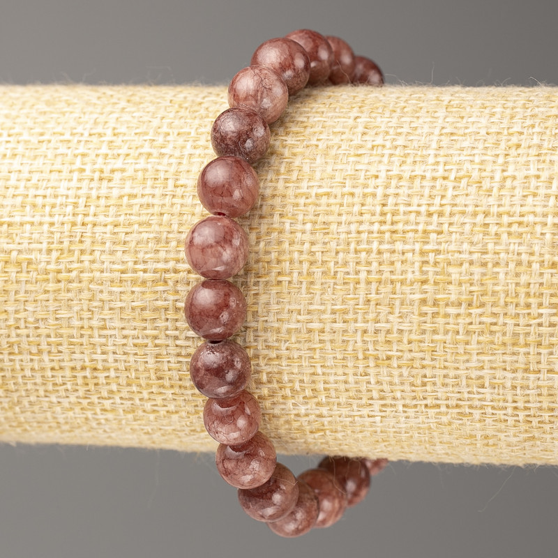 Браслет Селеніт (штучний акрил), діаметр 8мм +-, довжина 18см+- гладка кулька на резинці