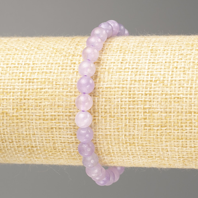 Amethyst Bracelet (artificial dyed quartz) smooth beads, 6 mm diameter, 18 cm length (stretch)