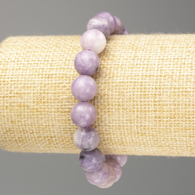 Lepidolite Bracelet (Synthetic Acrylic) Smooth Bead, 10.5 mm diameter, 18 cm length (stretch)