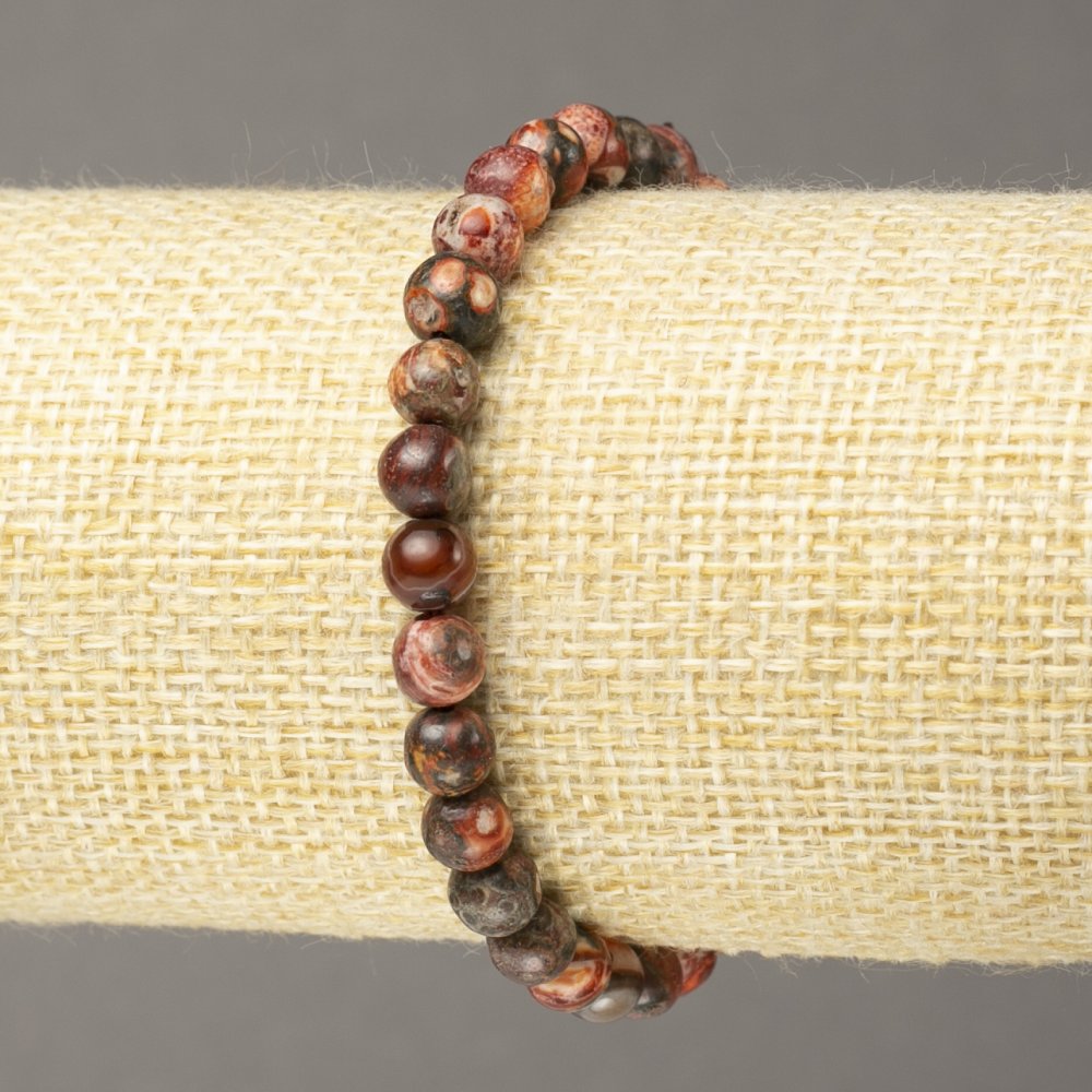 Elastic bracelet with Ocean Jasper, smooth beads, 6 mm diameter+