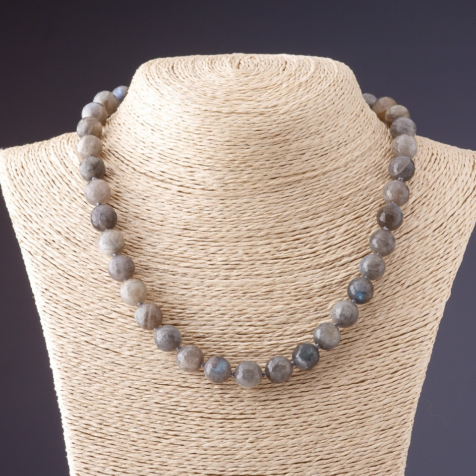 Labradorite Necklace - Faceted Bead 11mm 45cm