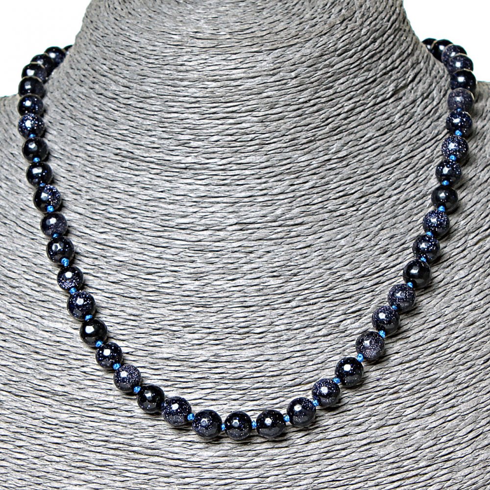 Necklace 'Blue Sand Night of Cairo' 45cm