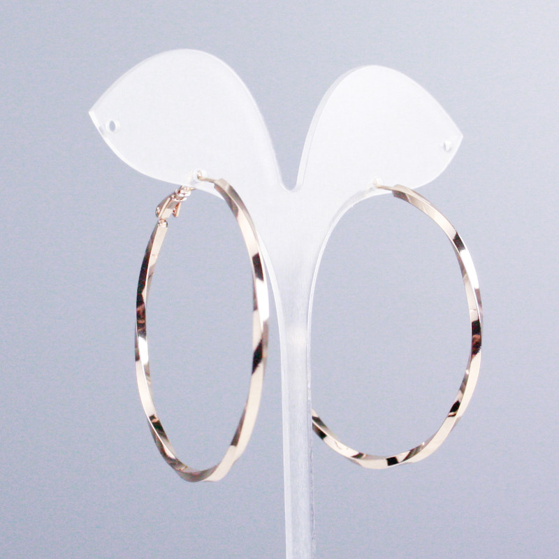 Xuping Hoop Earrings with 18K Gold Plating, 3mm Thick, 50mm Diameter