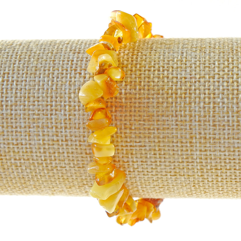 Amber 'Crumb' Bracelet, 8x3 mm diameter, 18 cm length (Stretch)